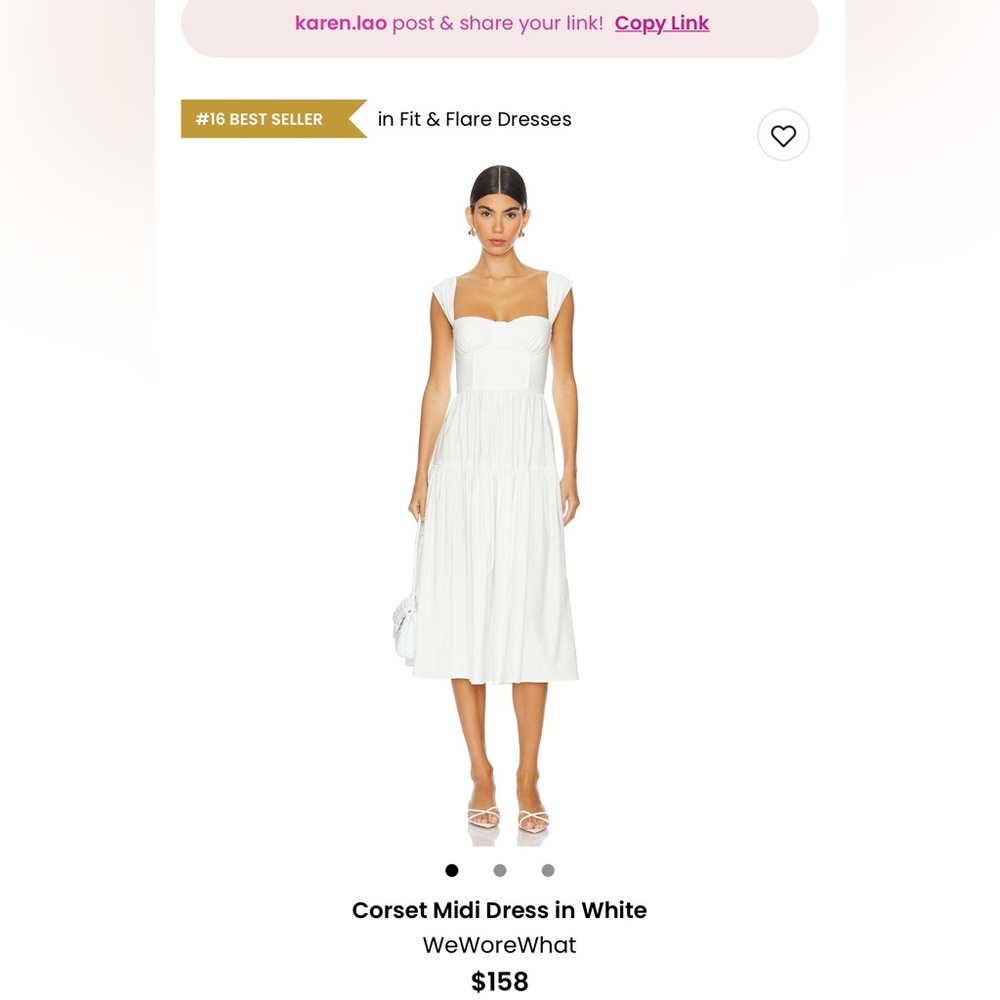 WeWoreWhat Corset Midi Dress in White